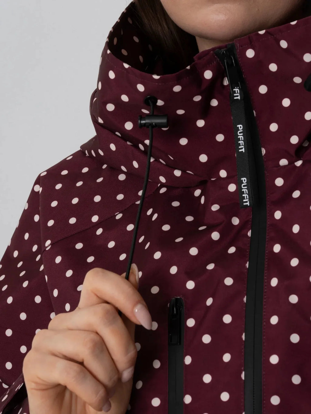 Chaqueta Impermeable Lunares Rojo