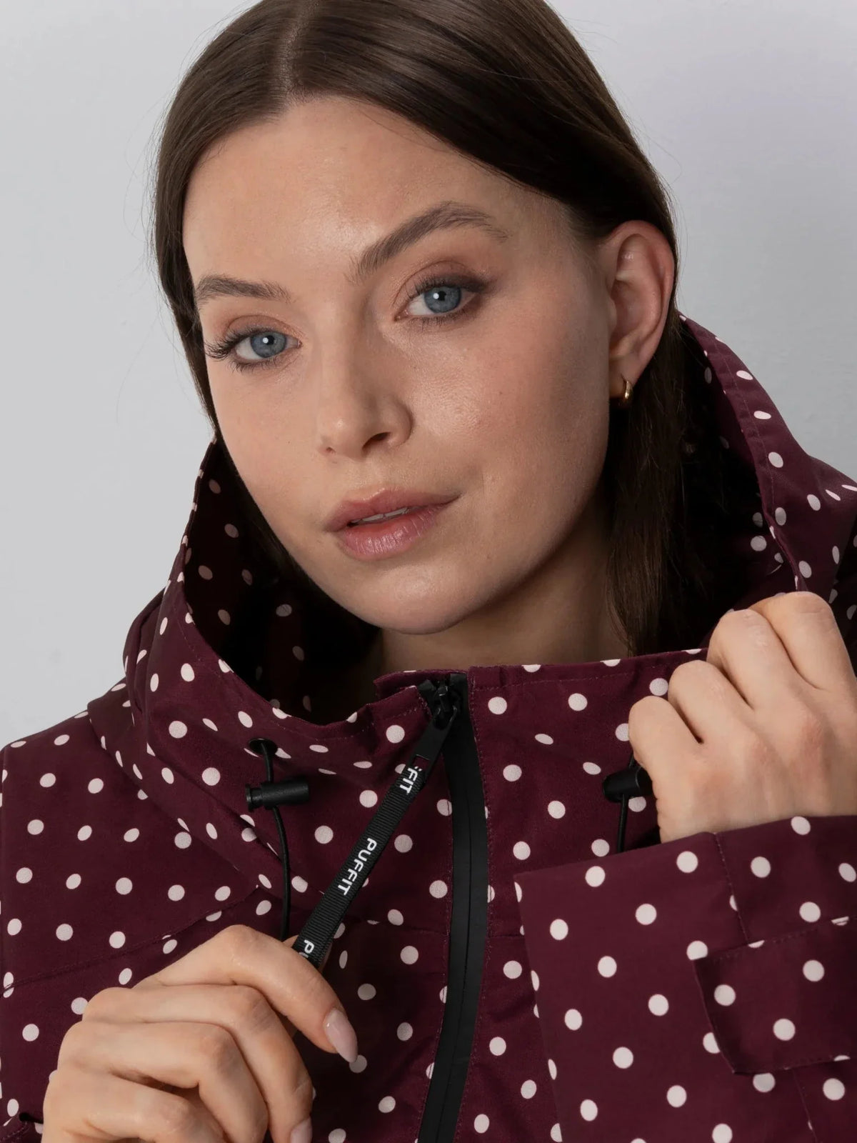 Chaqueta Impermeable Lunares Rojo