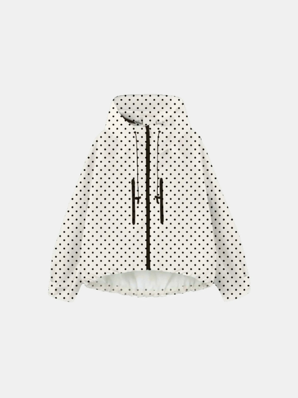 Chaqueta Impermeable Lunares Blanco