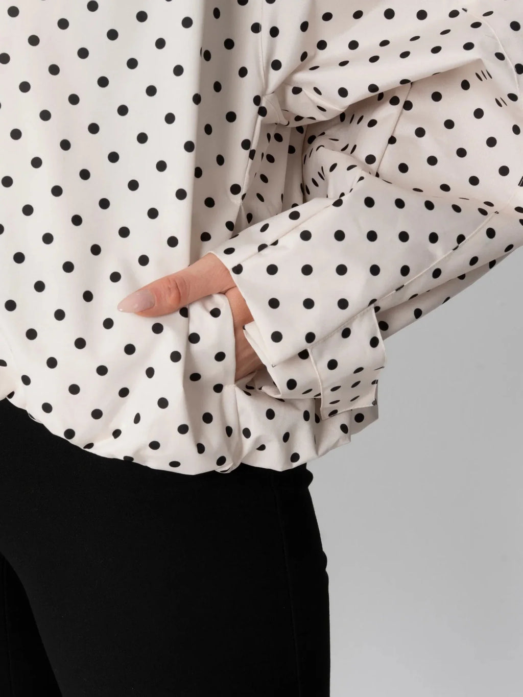 Chaqueta Impermeable Lunares Blanco