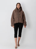 Chaqueta Impermeable Cuadros Chocolate