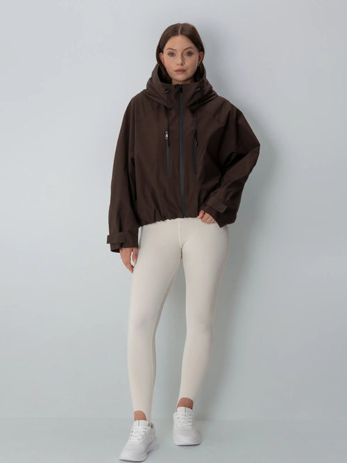 Chaqueta Impermeable Lisa Marrón chocolate