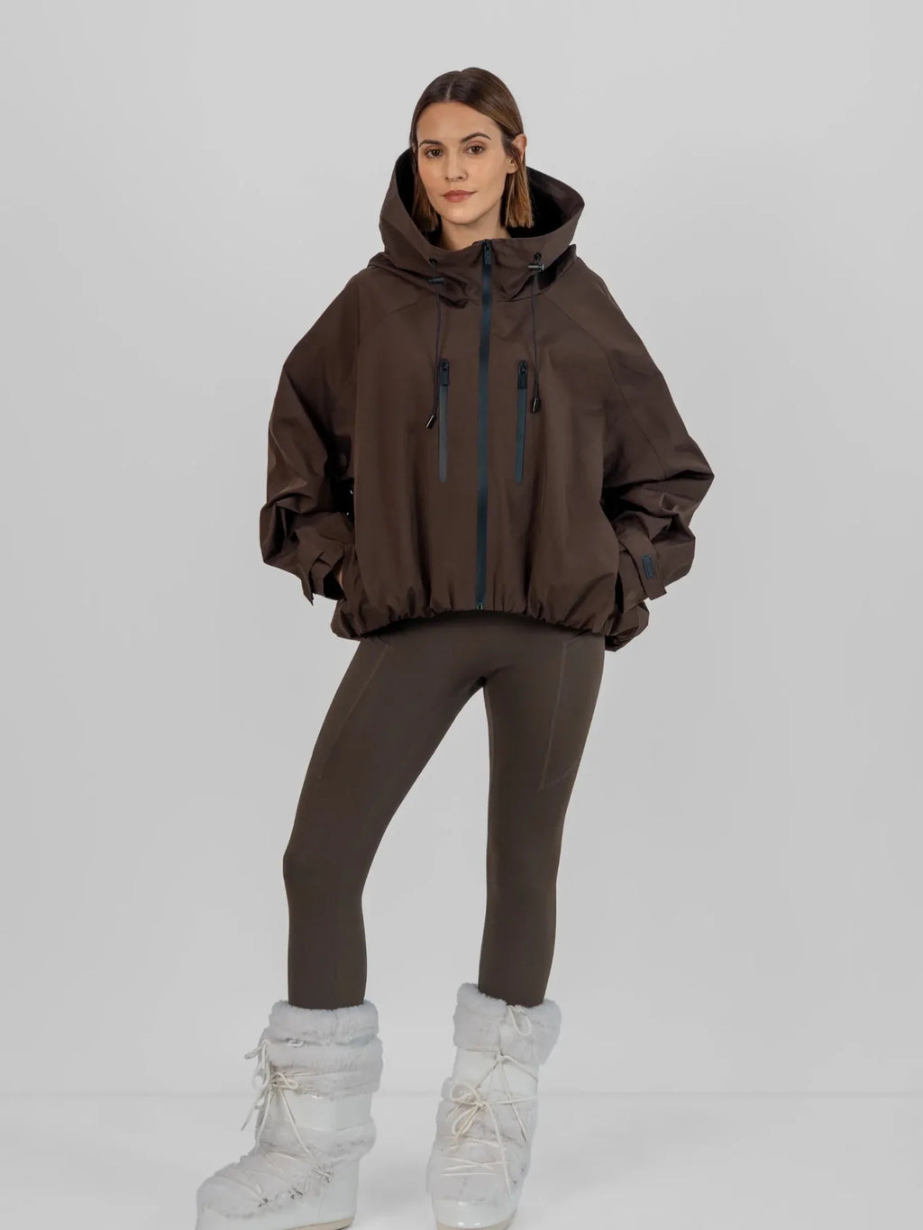 Chaqueta Impermeable Lisa Marrón chocolate