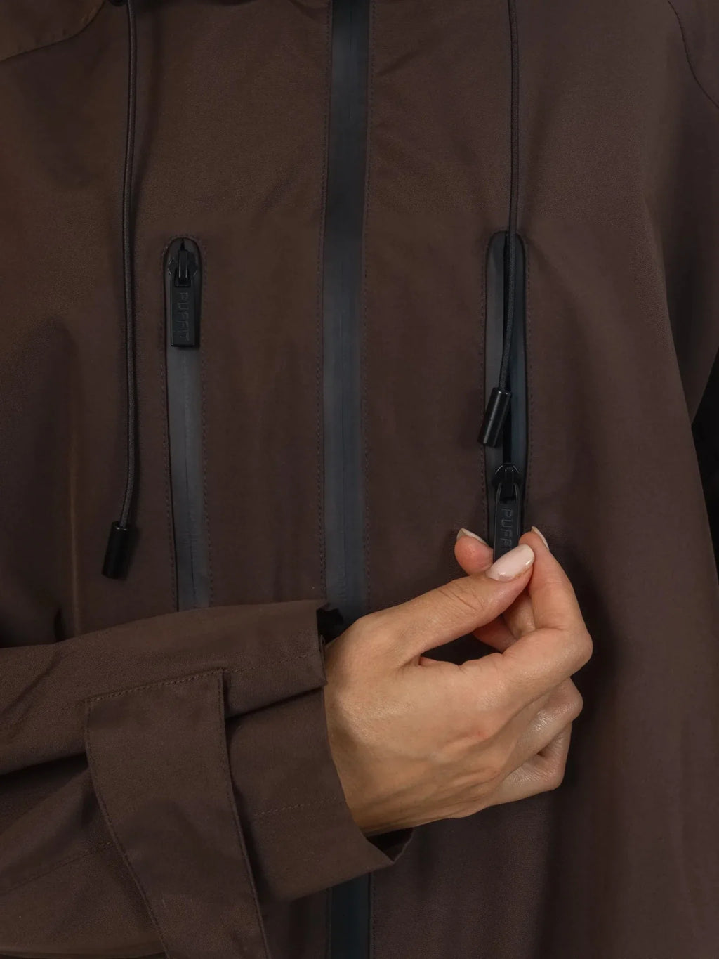 Chaqueta Impermeable Lisa Marrón chocolate
