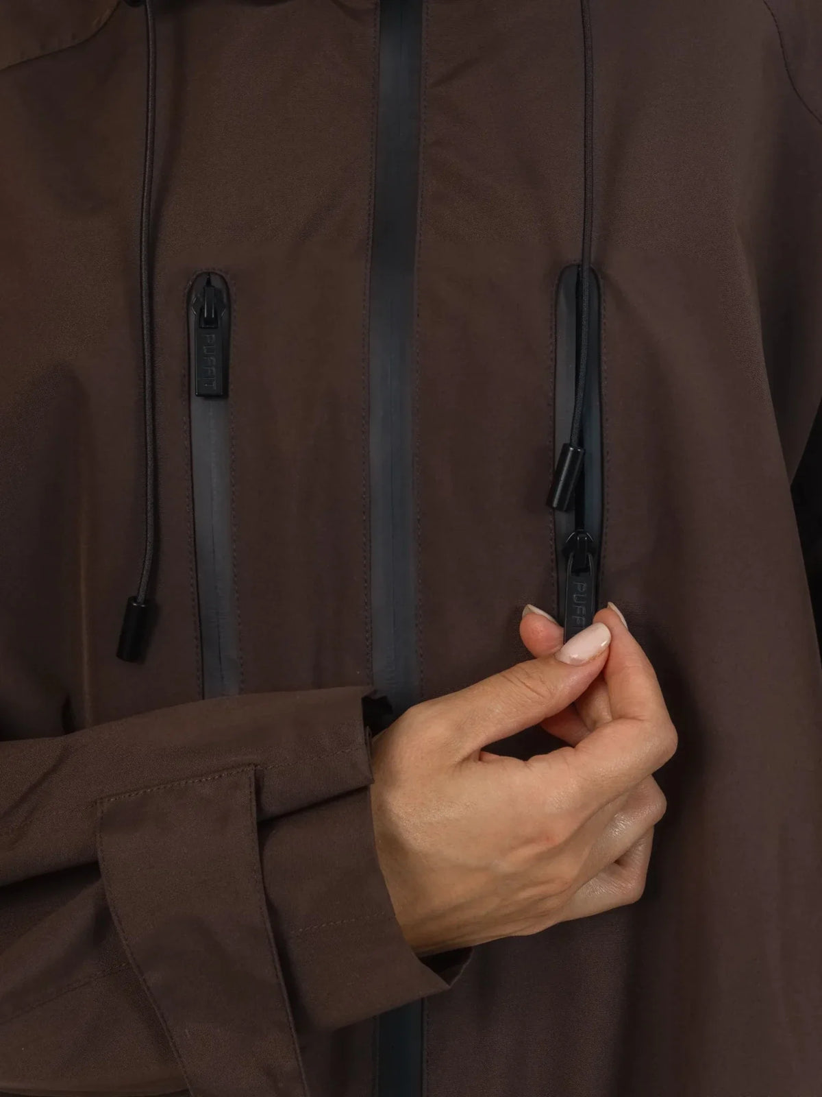 Chaqueta Impermeable Lisa Marrón chocolate