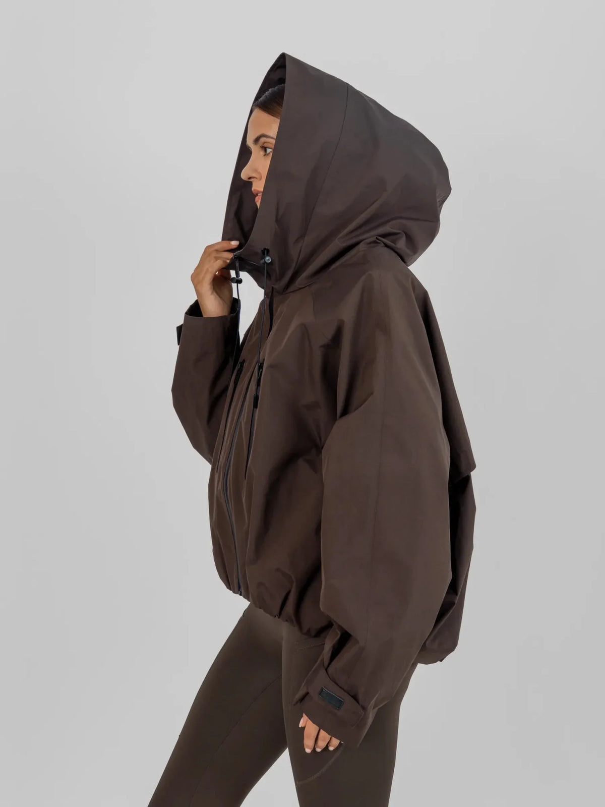 Chaqueta Impermeable Lisa Marrón chocolate