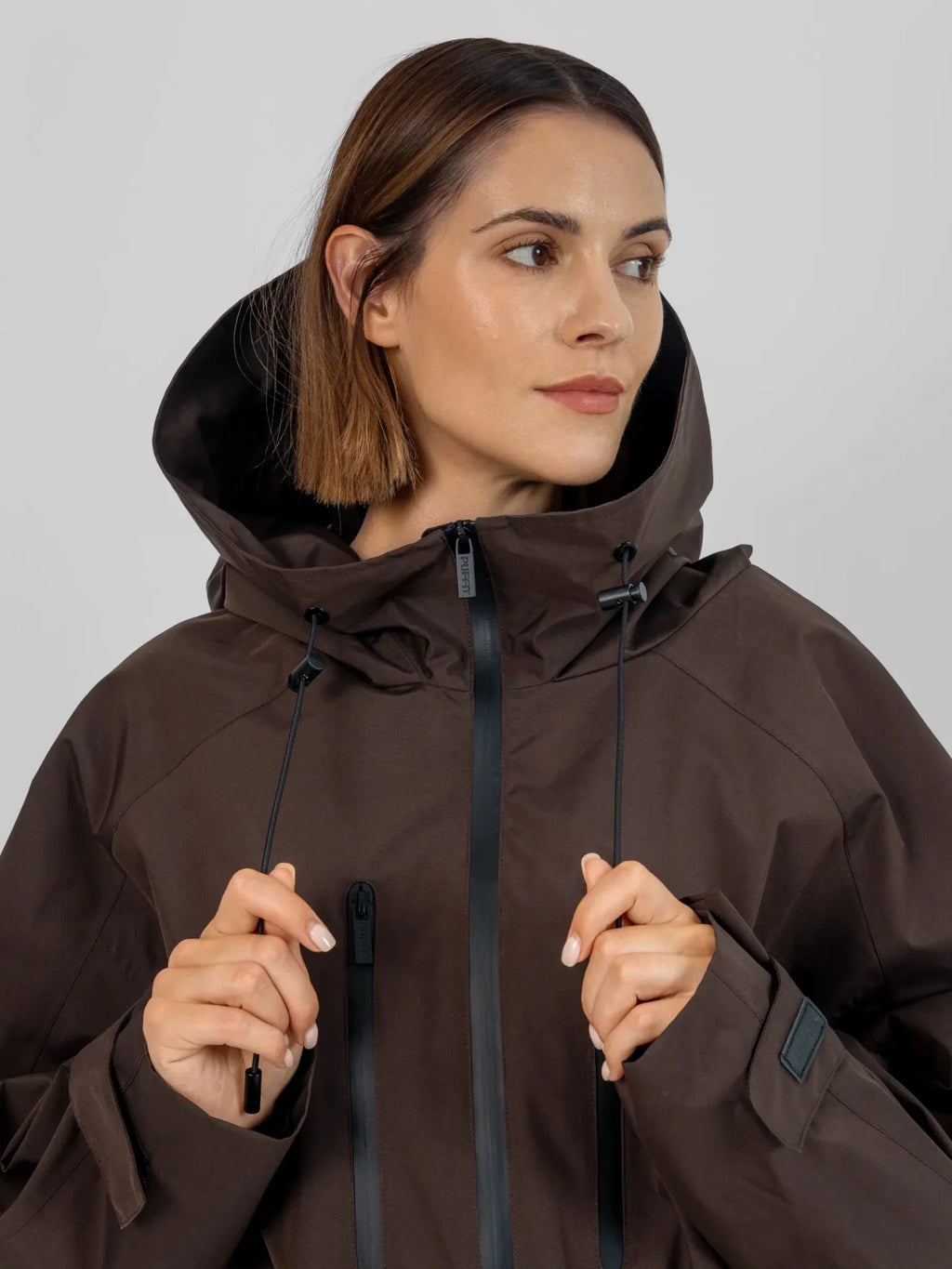 Chaqueta Impermeable Lisa Marrón chocolate