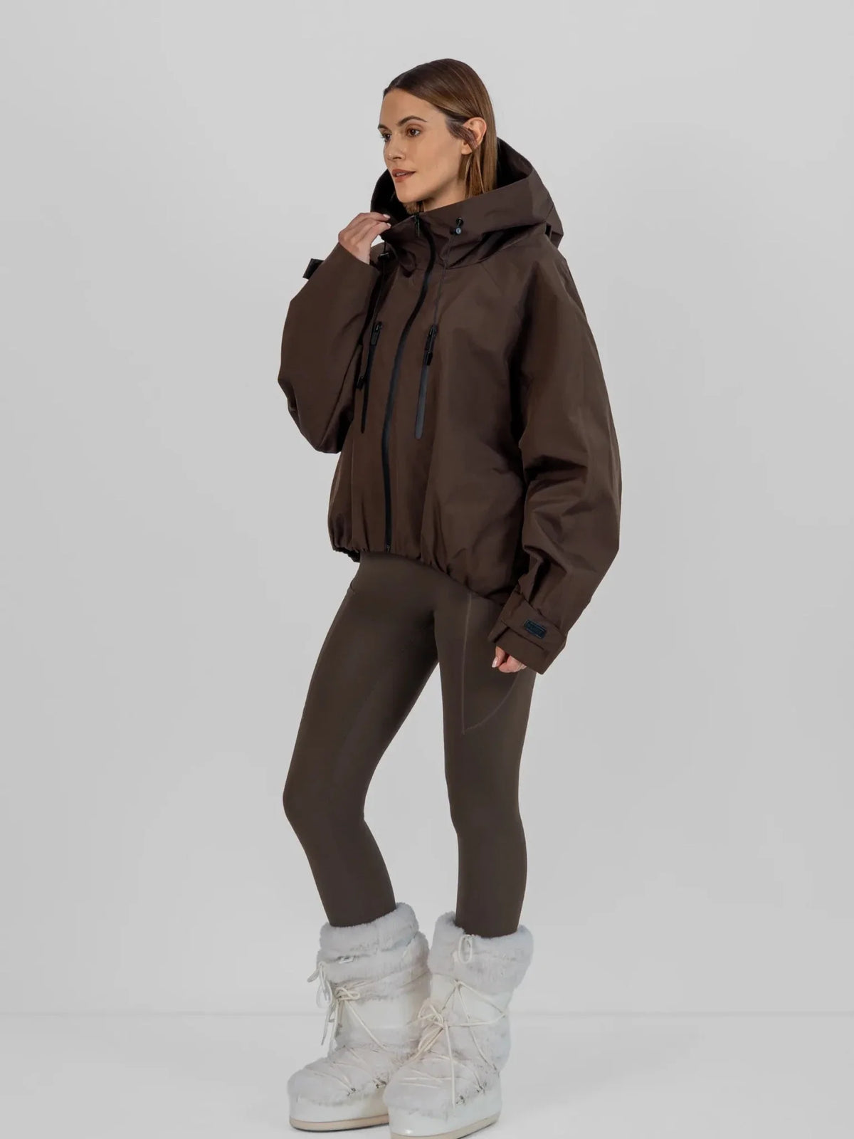 Chaqueta Impermeable Lisa Marrón chocolate