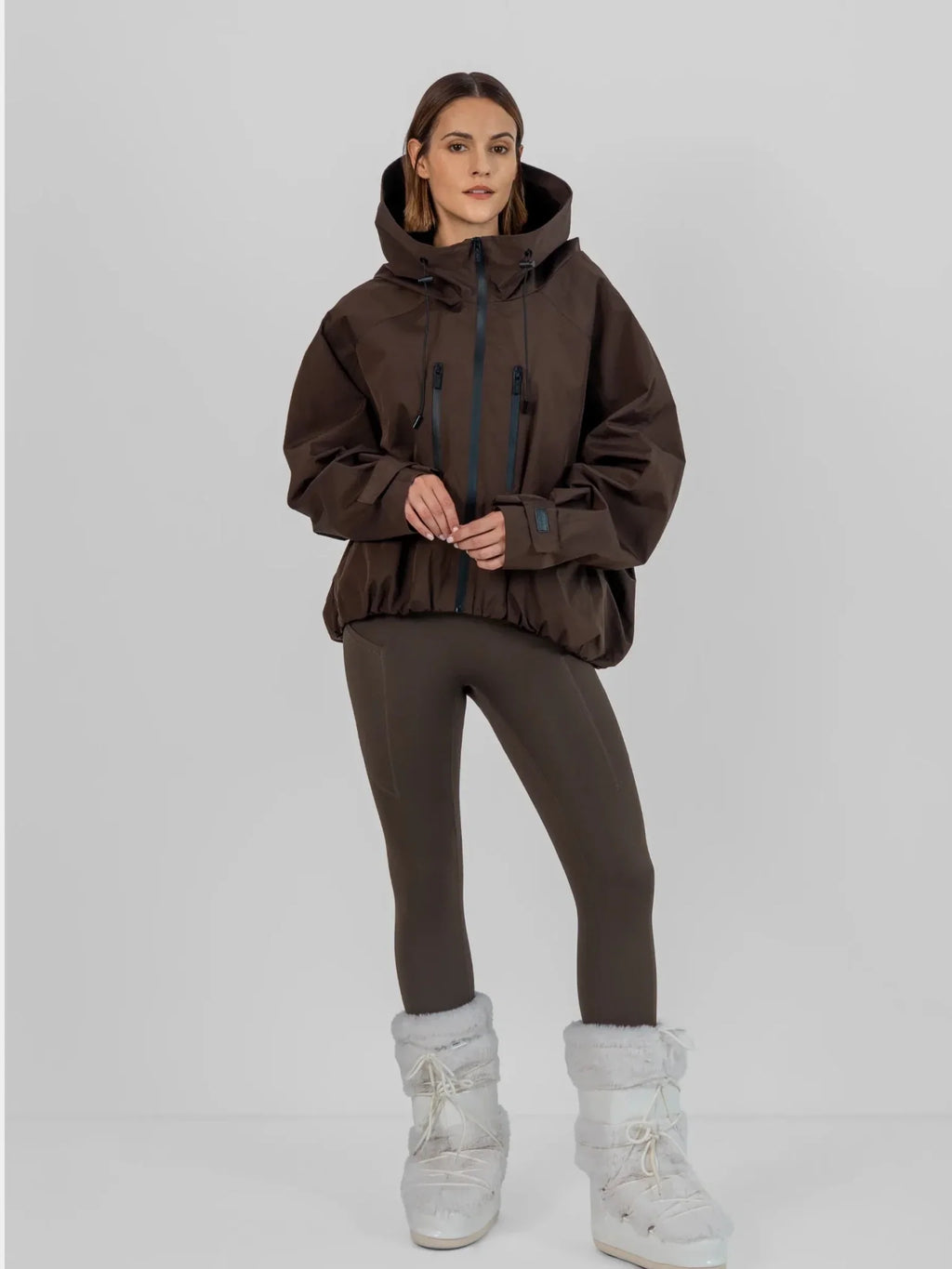 Chaqueta Impermeable Lisa Marrón chocolate