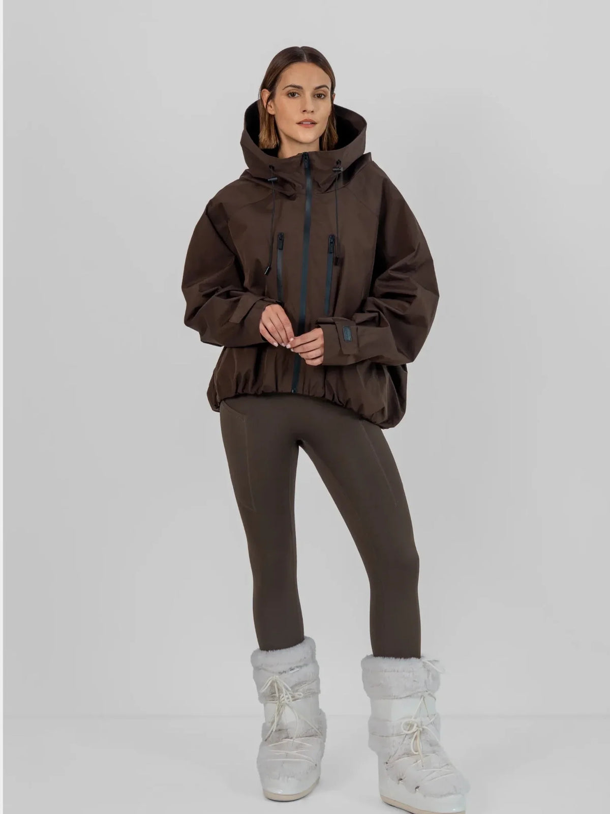 Chaqueta Impermeable Lisa Marrón chocolate