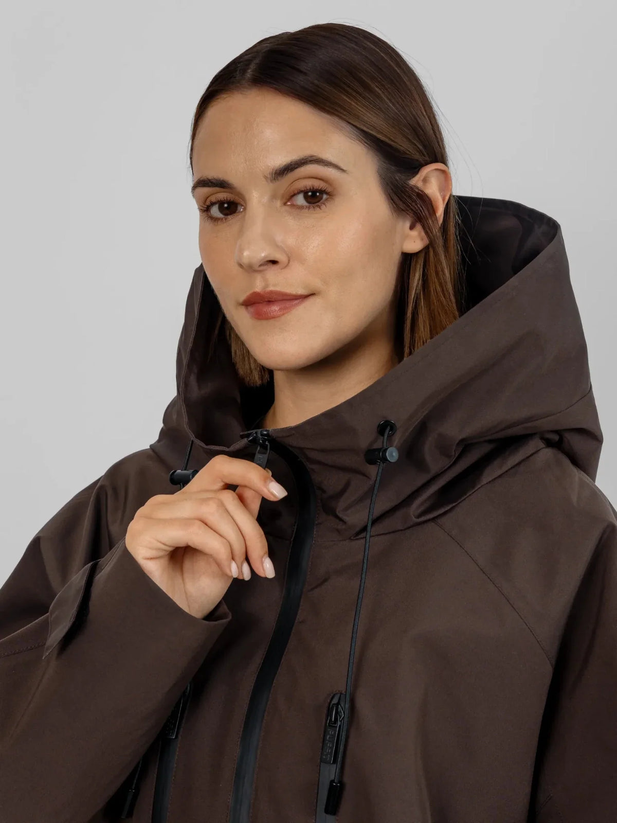 Chaqueta Impermeable Lisa Marrón chocolate